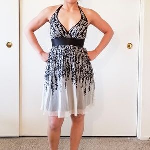 NWOT Express Women's XS black and white dress